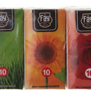 Fay  مناديل جيب – 10 مناديل معقم ثلاثي الطبقات عدد 10