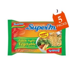 Indomie  نودلز جامبو سوبرمي بالخضراوات – 120 جرام – 5 قطع