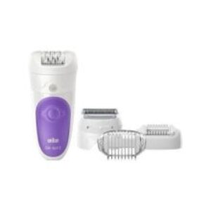 Braun  SE 5-541 Silk Epil ماكينة إزالة الشعر للاستخدام الجاف والرطب بدون سلك – أبيض/بنفسجي