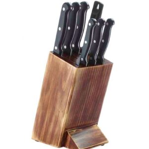 طقم سكاكين هوم 7 Piece Knife Set With Wood Stand أسود/فضي 20