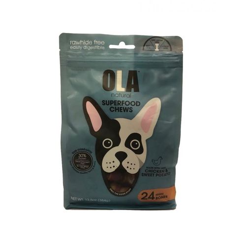 Orgo Ola Natural Mini Knotted Bones Treats – Chicken & Sweet Potato – 24 Knotted Bones