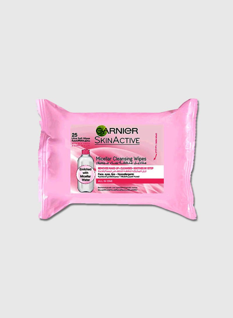 مناديل تنظيف Garellier Micellar للماكياج اليومي × 25