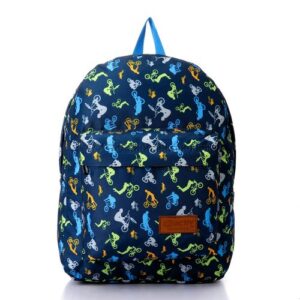 Activ Colorful Cycling Pattern Backpack – Navy Blue , Lime & Orange