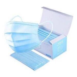 أقنعة واقية ثلاثية الطبقات مع دعامه – أزرق – 50 قطعة