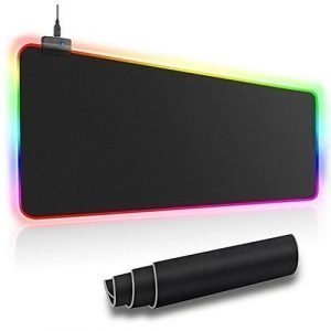 Rgb Gaming Mouse Pad XL Gaming Rubber USB Wired Mouse Pad – Black