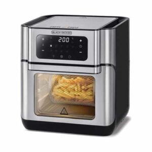 قلاية بفرن حراري بلاك + ديكر، 12 لتر، فضي – AOF100-B5 BLACK+DECKER