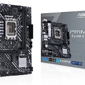 ASUS PRIME B660M-K مذربورد ام ايه تي اكس برايم B660M-K دي-4 من اسوس – انتل B660 (LGA 1700) مع PCIe 4.0، منفذين ام.2، DDR4