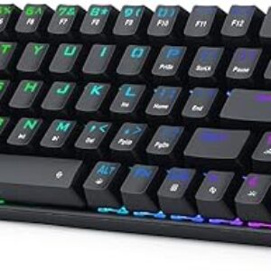 كيبورد K627 برو ميكانيكي للالعاب RGB 78 مع مفتاح سلكي/لاسلكي 2.4G وبلوتوث - مفاتيح بنية مضادة للغبار من ريدراجون (اسود)