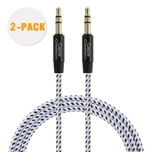 3.5Mm Aux Audio Cable – 6 Feet – 1.8M – Black/White