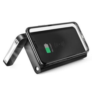 D-M205 Qi Wireless TypeC Power Bank - 10000mAh + Stand + 3 Level Lighting - Black