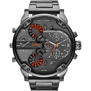 Diesel Mr. Daddy for Men – Analog Gunmetal Ion-plated Stainless Steel Band Watch – DZ7315