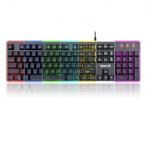 Redragon K509 PC Gaming Keyboard, 104 Key Quiet Keyboard Mechanical Feel, RGB Backlit & Edge Side Light Illumination Keyboard for Windows PC (Keyboard)