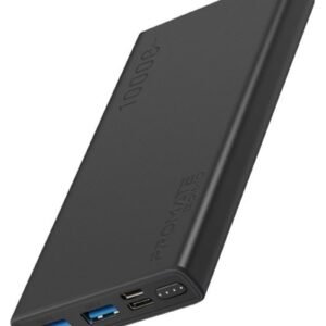 Shop Promate 10000 mAh Portable Charger, Fast Charging 2.0A Dual USB Premium Battery Power Bank with Input USB Type-C Port, Over Charging Protection for Smartphones, Tablets, iPod, Bolt-10 Black Black online in Egypt