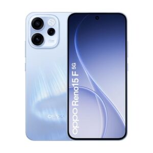 OPPO Reno15 F 5G 8GB 256GB Aurora Blue, Unlocked Dual SIM, 6.57 Inch AMOLED 120Hz, 50MP Camera, All Day Battery, Fast Charging, NFC, Fingerprint, ColorOS 16, Android Phone
