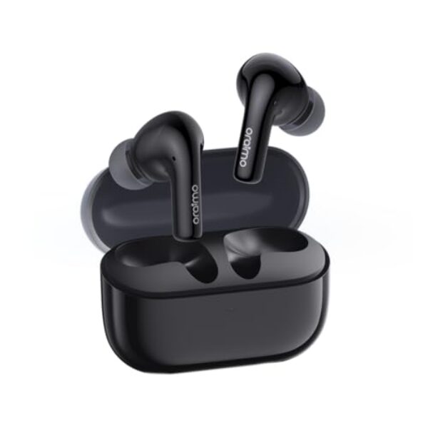 Oraimo SpeedBuds Z True Wireless Earbuds with 4 Mics, Active Noise Cancellation (ANC), 38-Hour Playtime, and Sound360 Spatial Audio - Obsidian Black