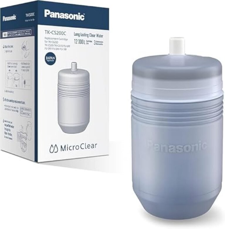 Panasonic Replacement Water Purifier Cartridge – 12,000L Capacity for TK-CS200, TK-CS20, TK-CS10, PJ-6RF, PJ-3RF, Activated Carbon, Removes Chlorine, Turbidity & Particulate Iron – TK-CS200C