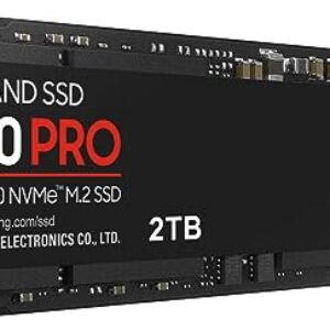 SAMSUNG 990 PRO SSD 2TB PCIe 4.0 M.2 Internal Solid State Drive, Fastest Speed for Gaming, Heat Control, Direct Storage and Memory Expansion for Video Editing, Heavy Graphics, MZ-V9P2T0B/AM