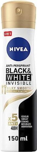 NIVEA Antiperspirant Spray for Women مضاد ومزيل العرق سموذ بلاك اند وايت انفيزبل رذاذ للنساء من نيفيا، 150 مل