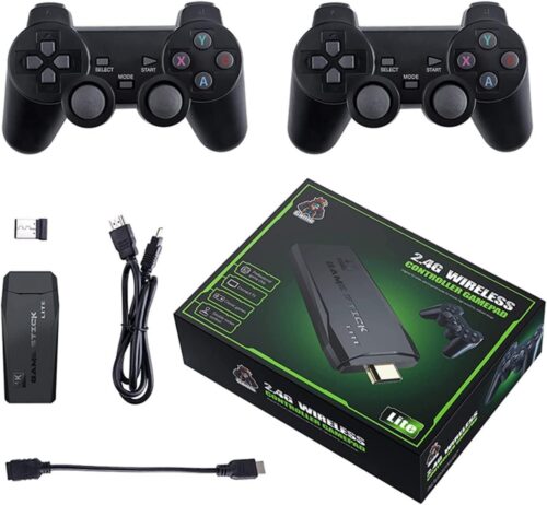 game stick 4k جهاز تشغيل العاب الفيديو الرقمية رترو، وحدة تحكم العاب فيديو اتش اكس دريم ، اكثر من 10000 لعبة فيديو