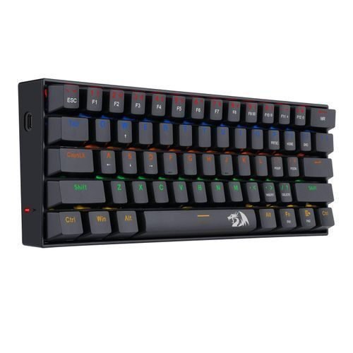 Redragon K606 LAKSHMI Rainbow 60% Mechanical Gaming Keyboard – Red Switches -61 Key -Black